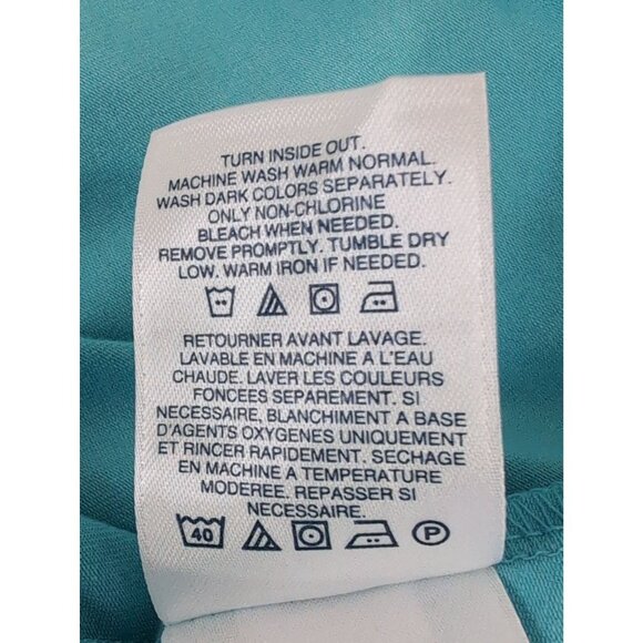 Lands End Wrap Front Dress Womens S Blue Sleeveless Stretch Career Day Out - Picture 7 of 9